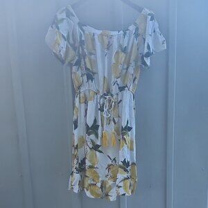 Blue Island Floral Off-Shoulder Dress